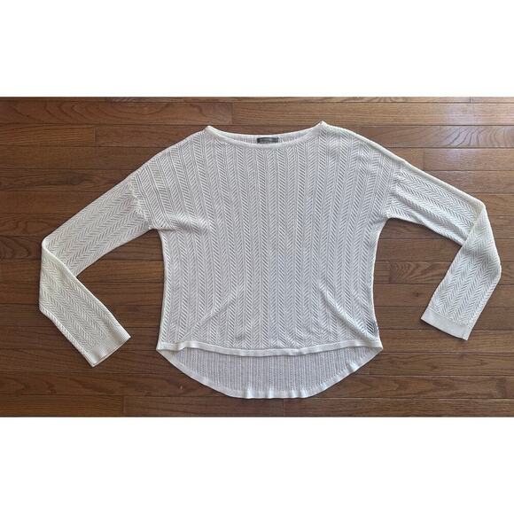 Retro-ology Sweater White Large Open weave Long Sleeve - Picture 11 of 13